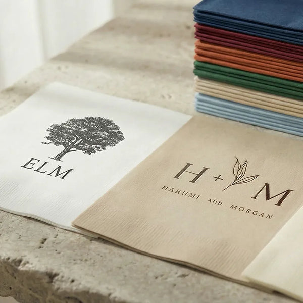 Napkins printed with a custom logo